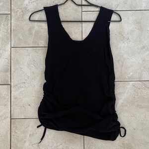 AImage Black Knit Tank Cinched Tie Sides